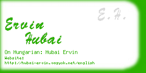 ervin hubai business card